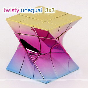twisty unequal 3x3x3 electroplate cube